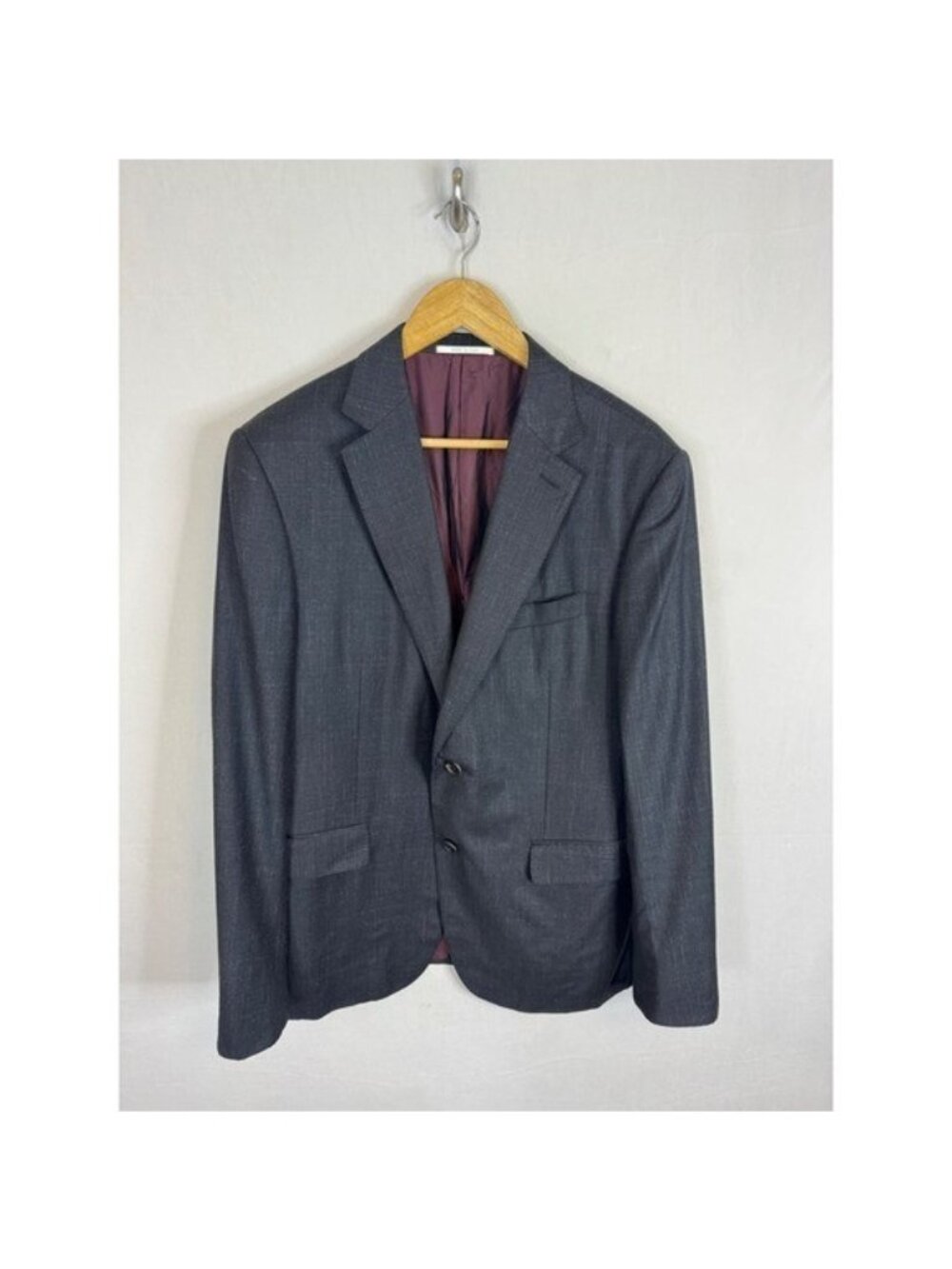 Pal Zileri Henry Singer Mens Wool Silk Linen Blazer Charcoal Grey Italy 54 / 44R